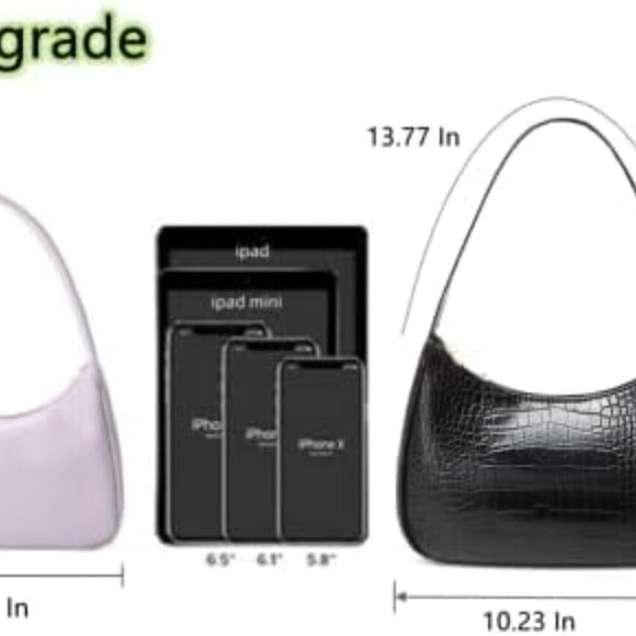 Shoulder Bags for Women, Cute Hobo Tote Handbag Mini Clutch Purse with Zipper Cl - Picture 5 of 7